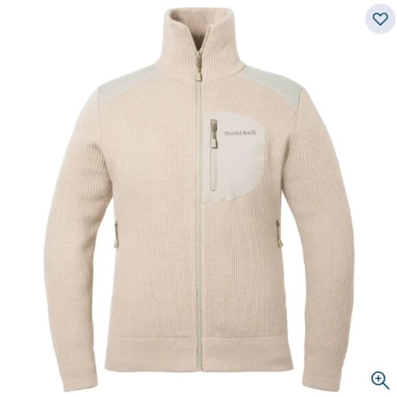 Montbell Women's Large Mittellegi Full Zip Sweater Ivory Cream NWT Strecth Wool - Picture 7 of 8